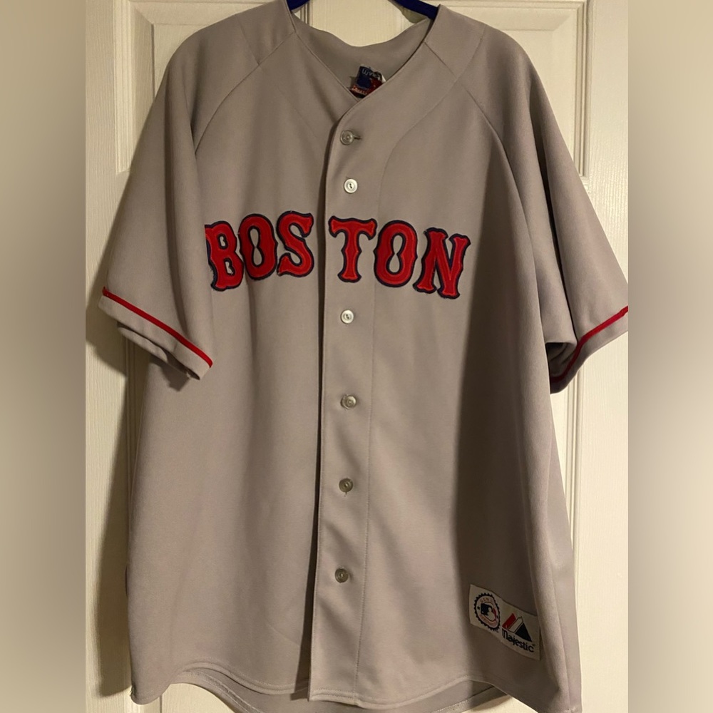 Majestic Boston Jersey in Gray and Red